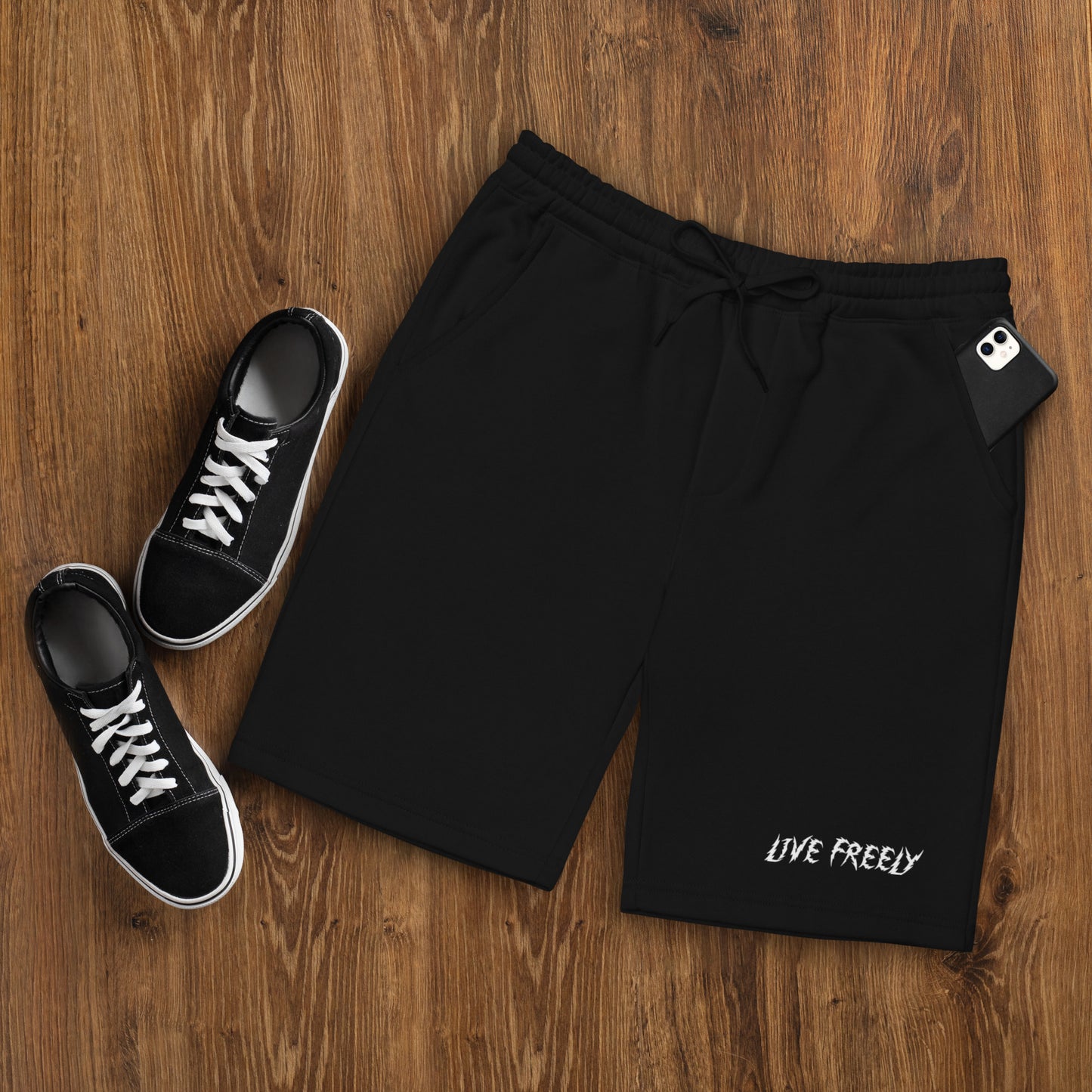 live freely fleece shorts